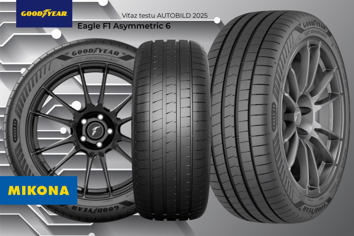 Goodyear Eagle F1 Asymmetric 6 – víťaz testu aj Eco-Meister vďaka krátkym brzdným dráham, vysokej bezpečnosti a výbornej životnosti